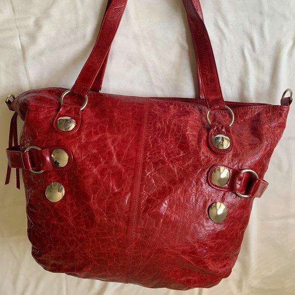 Red Leather Latico Bag - Picture 1 of 9